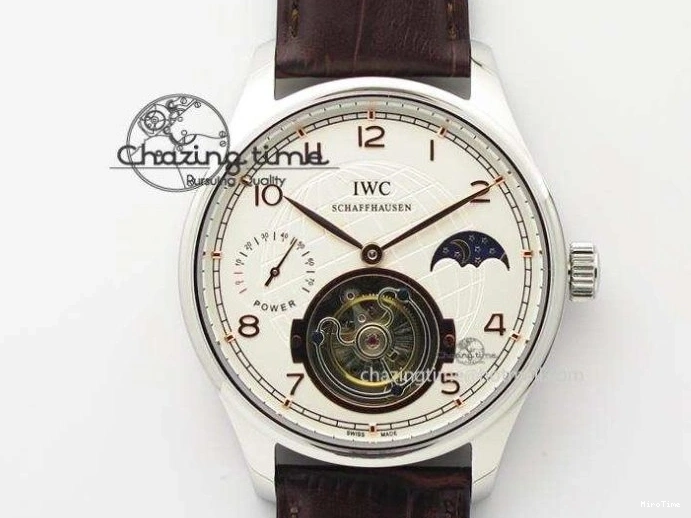 MIROTIME 0418 Portuguese Chrono RG IW371480 ZF 1:1 Best Edition White Dial On Brown Leather Strap A7750 V HighPerformance 7266